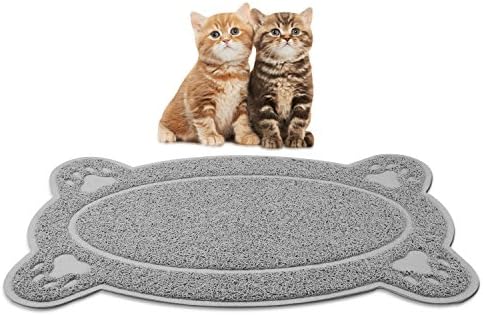 Miaosun Pet Mats for Cats Large Size PVC Material Non-toxic Litter Mats Washable and Waterproof Gray and Red Optional (gray)