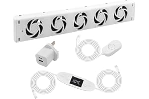RANRAO Ventilador inteligente de disipación de calor de 5 ventiladores, ventilador de radiador, juego de extensión de refuerzo de radiador, ventiladores de refrigeración, reducción de ruido de energía
