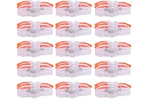 ViaGasaFamido 20Pcs Terminal Block Wire Quick Connector 1 in 2 out Transparent T-Type Conductor Terminal Block Electric Block SPL-F12(Orange),Terminals