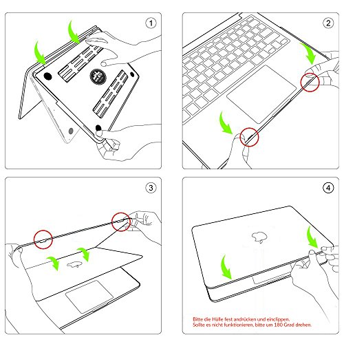 MAJESI – Macbook Air Hülle transparent 13 Zoll (33,8 cm) /+ gratis Ebook Tipps und Tricks für dein Macbook / Leicht Ultra Dünn Slim Plastik Kunststoff Hartschale Schutzhülle Hardcase Snap Case Cover Shell Gummibeschichtung Hartschale - 6