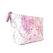 TaylorHe Make-up Bag Cosmetic Case Toiletry Bag Printed PVC zipped top Pink Floral and bird Beautiful girl