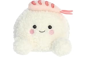 AURORA 33872, Palm Pals EBI Shrimp Sushi 5in, Peluche, Blanco y Rosa