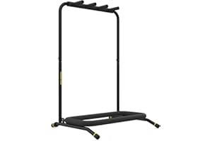 Monkey Loop Floor Prime Plus 3 - Floor Stand pour 3 Guitares ou Basses - Compatible avec les Guitares Électriques et Basses Électriques - Support Rempli de Mousse - Résistant aux Rayures