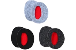 BEAHING Bandless Ear Muffs Winter Polar Fleece Ear Pockets Soft Ear Protective Covers for Cold Weather 3 Pairs Ear Muffs, Grey, black, dark grey