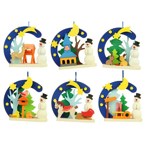 Preisvergleich Produktbild Graupner Holzminiaturen Erzgebirge - Christbaumschmuck Bogen-Schneemann
