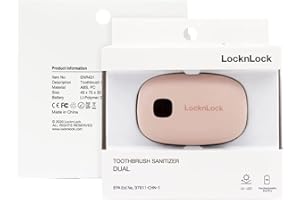 ‎LOCKNLOCK LOCK & LOCK Zahnbürsten Sterilisator - Tragbarer Behälter mit UV-LED-Technologie zur Sterilisation und Desinfektion von Zahnbürstenköpfen - fasst zwei Bürsten - Rosa