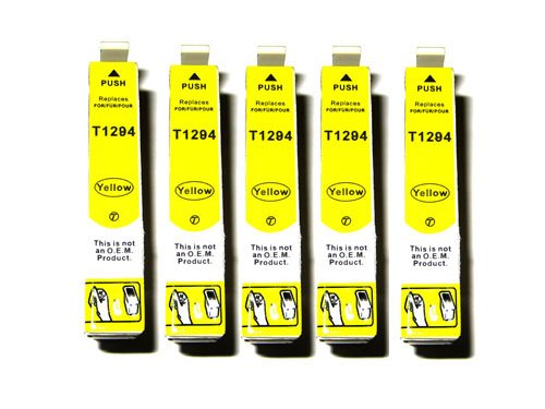 5x Epson Stylus SX 125 kompatible XL Druckerpatronen - Gelb - Patrone MIT CHIP !!!