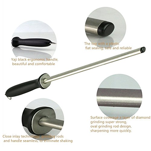 ARCCI 31 cm bester Diamant-Wetzstahl, Messerschärfer für professionelle Köche, Messerschleifstab (12 Zoll) - 4