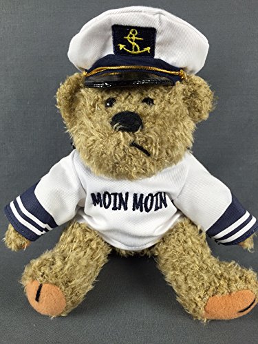 Preisvergleich Produktbild Hamburg Teddy im Matrosenhemd und Kapitänsmütze "Moin Moin"