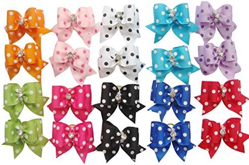 TAONMEISU Pet Supplies Dog Hair Bows Accessories With Rubber Bands Pack Of 20