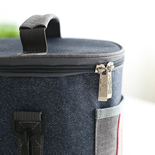 HYSENM Thermotasche Zylinder mit Schultergurt f  r B  ro Schule Lebensmitteltransport Isoliertasche  A5