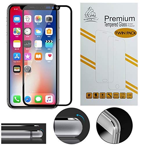 Gorilla Tech - Protector de Pantalla para iPhone 7 y iPhone 8 (Cristal Templado, Calidad HD), Color Negro