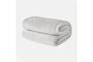 Brentfords Super ultramiękki koc z polaru flanelowego, duży, puszysty, ciepły, narzuta na łóżko, sofę, narzuta, srebrno-szary, 120 x 150 cm