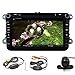 Price comparison product image Android 4.4.4 Car Stereo for 8" VW Jetta,VW Golf,VW Passat with Navigation Support DVD/Radio/USB/SD/Bluetooth/Steering Wheel/Wifi Hotspots/3G/OBD2/DVR/AV-IN/1080P/External Mic/Map/4-core CPU/16GB Memory Car DVD Player Radio