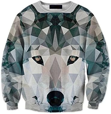 Sweatshirts Hoodies Mens Womens Long Sleeve Fleece Animals 3D Graphic Print Jumpers Hoodies For Men Sportswear Size S M L XL 2XL,Wolf,Medium
