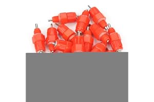 SHEENS 20 Unids Abrevadero Automático Aves de Corral Pezón Bebedero Pollo Pato Gallina Bebedero Dispensador Alimentador Tornillo En Estilo Agricultura Ganadería Alimentación Riego Equipo Rojo
