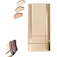 Vivienbeauty Foundation Stick,2 in 1 Vivienbeauty Foundation,Multi-use FoundationStick Makeup with Brush,All-Over Concealing Perfecting Cream Hydrating Full Coverage Concealer (Warm Skin Tone, 20g)