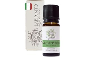 Olio Essenziale Menta Piperita puro alimentare Italiana Il Labirinto Officinale - Oli Essenziali Naturali - Olio essenziale per Diffusori e Umidificatori, Aromaterapia - 10ml