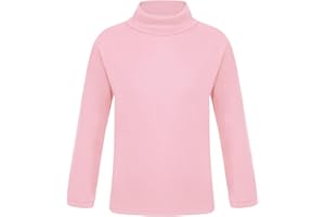 dPois Haut Thermiques à Manches Longues Enfant Fille Garçon Col Roulé T-Shirt Thermique sous-Vêtement Thermique Respirant sous-Pull Hiver 1-16 Ans