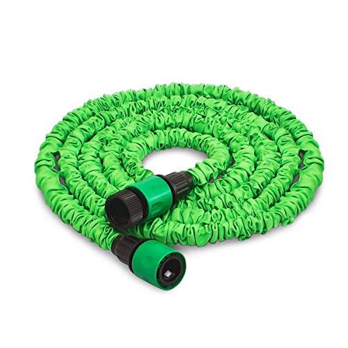 [pro.tec] Gartenschlauch / Wasserschlauch grün 30m flexibel dehnbar – Flexi-Wonder 3/4 Zoll Sprüh-Schlauch praktisch für Haus & Garten – Zauberschlauch zur Gartenbewässerung, Rasenbewässerung - 3