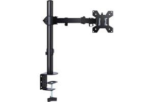 Futura Single Monitor Arm Desk Mount, Adjustable Stand for 13-32 Inch Screens, Fits VESA 75x75 & 100x100mm, Holds Up to 8kg, Full Motion Tilt Swivel Rotation & Ergonomic Desk Clamp Monitor Mount