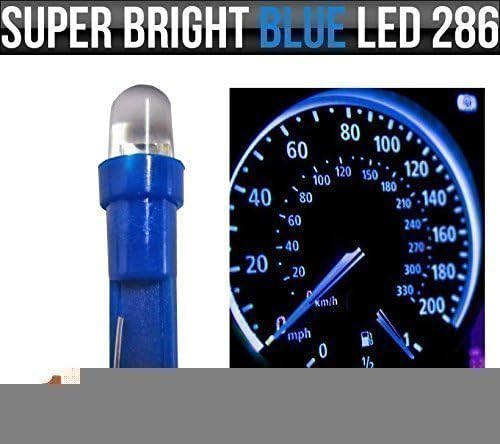 12v 1.2w T5 5mm Super Bright Blue LED Wedge Car Dashboard &amp; Speedo Bulb 286 x 10