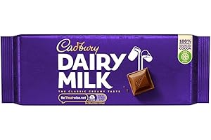Cadbury Dairy Milk Chocolate Bar, Creamy and Smooth Milk Chocolate, 180 g (Pack of 1)