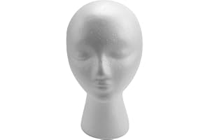 Nagoyuki 27,5 x 52 cm Mannequin/Mannequin tête Mousse (polystyrène) présentoir pour Casquette, écouteurs, Accessoires pour Cheveux et Perruques Mannequin Foam