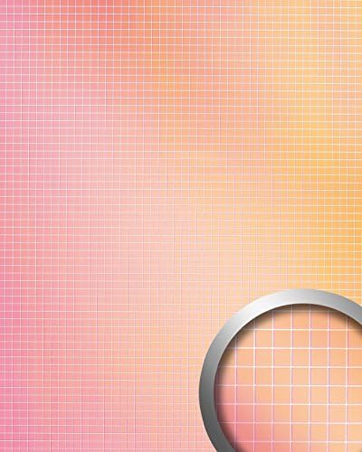 Wall panel wallcovering self-adhesive Mirror design WallFace 18436 M-STYLE HOLLYWOOD Mosaic 5 x 5 mm metallic glossy look pink orange multicolour | 0,96 sqm