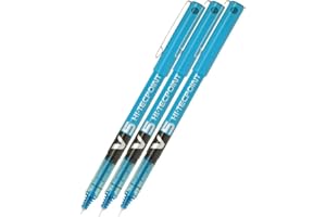 Pilot BX V5 Hi-Tecpoint Bleu clair Pointe extra fine Stylo roller Pointe 0,5 mm Trait : 0,3 mm (Lot de 3)