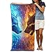 Produktbild Uosliks Mikrofaser Strandtuch Wrap - Ice Wolf VS Fire Wolf Leichte saugfähige, schnell trocknende SPA-Handtücher Badeanzug Badetuch und Duschtuch