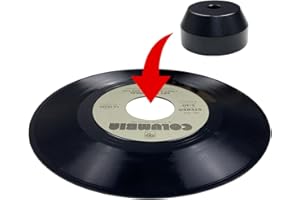 ANDICAGE BlueJanyee FMAY115 - Adaptador negro de 45 rpm, adaptador central de aluminio sólido duradero para discos de vinilo de 7 pulgadas