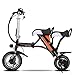 Produktbild FMKYQ Erwachsenes Faltendes Elektrisches Fahrrad 12-Zoll-Doppelsitz, Geschwindigkeit 32Km / H, Tragbares Faltendes Elternteil-Kind,Tragende 120 Kg,Black,Endurance30km