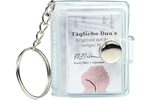 Generisch Islamisches Bittgebete Minialbum Schlüsselanhänger, Duʿāʾ Gebetssammlung, 4,5 x 3,5 cm, 16 Gebete