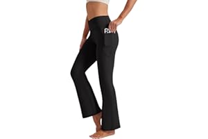Damskie spodnie do jogi Glacspyg, Rozkloszowane spodnie z kieszeniami, rozmiar V, styl bootcut, spodnie sportowe i rekreacyjne do fitnessu