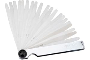 Draper 20 Blade Feeler Gauge Metric Set | 0.05 to 1mm | 100mm Length | Plated Steel Case | 51701