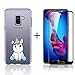 Produktbild crisant Samsung Galaxy A8 2018 Hülle Nettes Einhorn Weich TPU Silikon Anti-Scratch Schutzhülle Handyhülle Backcover Für Samsung Galaxy A8 2018 + Full Cover gehärtetes Glas Displayschutzfolie