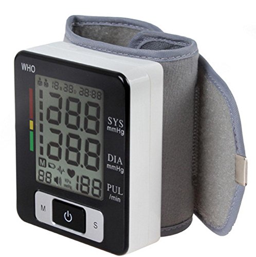 Preisvergleich Produktbild AIMS@ Automatische Handgelenk Blutdruckmessgerät LCD Digital Intelligent Einstellbare Handgelenkmanschette Gesundheitsmonitor Genaue Puls Sphygmomanometer Home Portable mit Bluetooth Smart Connectivity, Schwarz