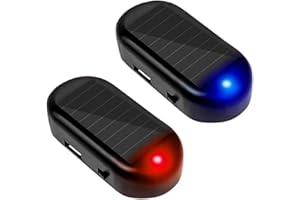 VQEOEOT Luz de Alarma para automóvil, 2 Piezas, Luz Antirrobo,Luz Solar de Alarma Coche, Simulated Car Alarm,Alarma de Advertencia de automóvil, Alarma de luz de Seguridad antirrobo para Coches