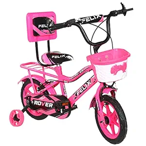 FELIX Rover 12 Inches Single Speed Magwheel Tubeless Tyre Cycle for Kids, Cushioned Backrest, Age Group - 2 to 4 Years, Quick Release (1st time in India), Available in 5 Colors - Semi Assembled