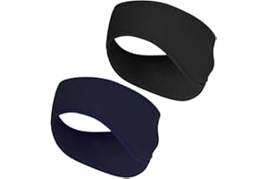AOOSA 2 Pezzi Fascia per Capelli Invernale, Morbido Confortevole Paraorecchie Sportiva, Elastica Fascia Paraorecchie per Donna e Uomo, Termica Headband per Corsa Ciclismo Yoga Escursionismo