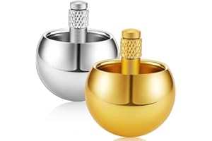 TQPUWT Stainless Steel Flip Over Spinning Top, 2 Pieces Automatic Gyroscopes, Mushroom Shape, Gift for Adults - Sub-Gold and Sub-Silver