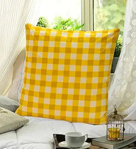 COZY FURNISH Soft Microfiber Cotton Cushion Covers Set of 2 Printed Cushion Covers (Yellow)