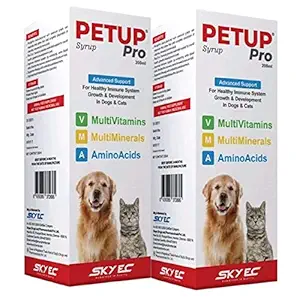 Pawstively pet care Sky Ec Pet Up Multivitamin Syrup with Lycopene Advantage for Dog and Cat (200 ml) -Pack of 2