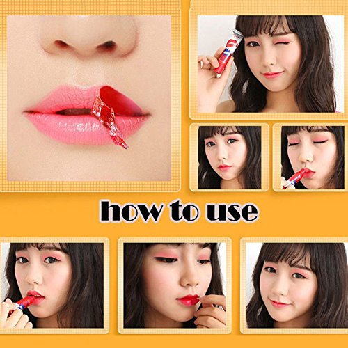 ROPALIA Wasserdichte Peel Off Lip Gloss Long Lasting Rouge Lip Gloss 6 Farben - 3