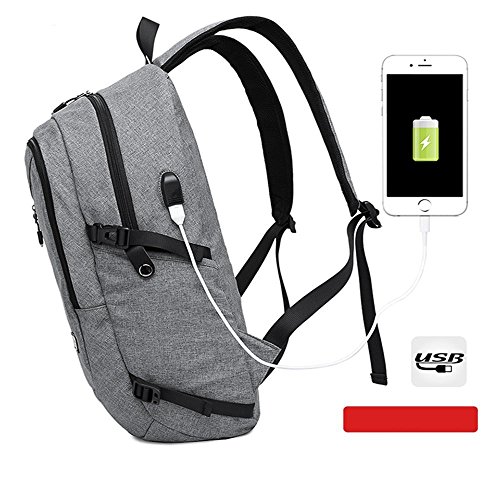 niuieme Slim Laptop Rucksack 50,8 cm Business Wasserabweisendes Polyester Laptop Rucksack mit USB-Ladeanschluss blau - 7