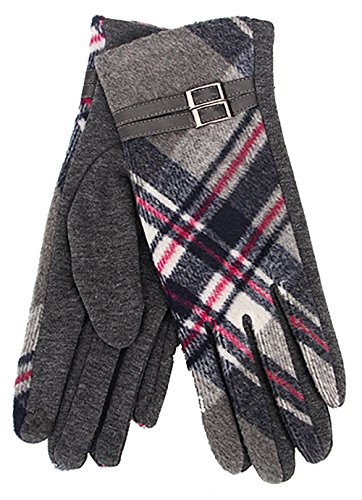 Tartan Traditions Grey Tartan Gloves with Buckle