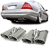 Doppelendrohre - (rechts+links) - SPORT LOOK - Material: KOMPLETT EDELSTAHL -