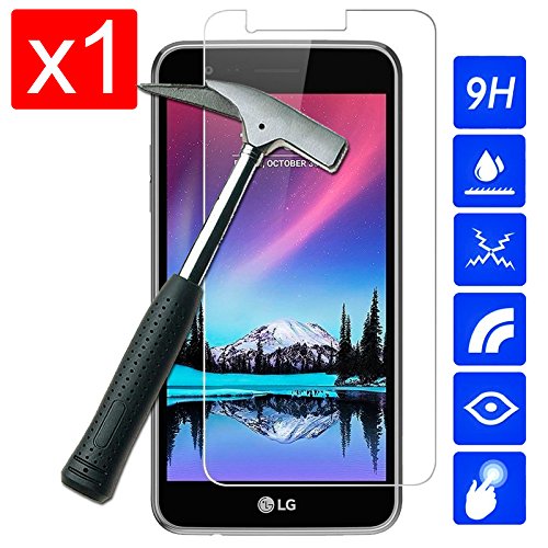 OVIphone Protector Pantalla PREMIUM Cristal Templado Para LG K4 2017  NO COMPATIBLE CON LG K4 K120E 2016    Antiroturas y Ara  azos con bordes redondeados  Anti huellas  Ultra Fino 