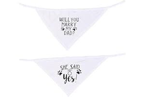 GORGECRAFT 2PCS Will You Marry My Daddy Dog Bandana She Said Yes Hund Verlobungsankündigung Hochzeitsfoto Requisite Haustier Schal Zubehör Für Kleine, Mittel, Große Hunde